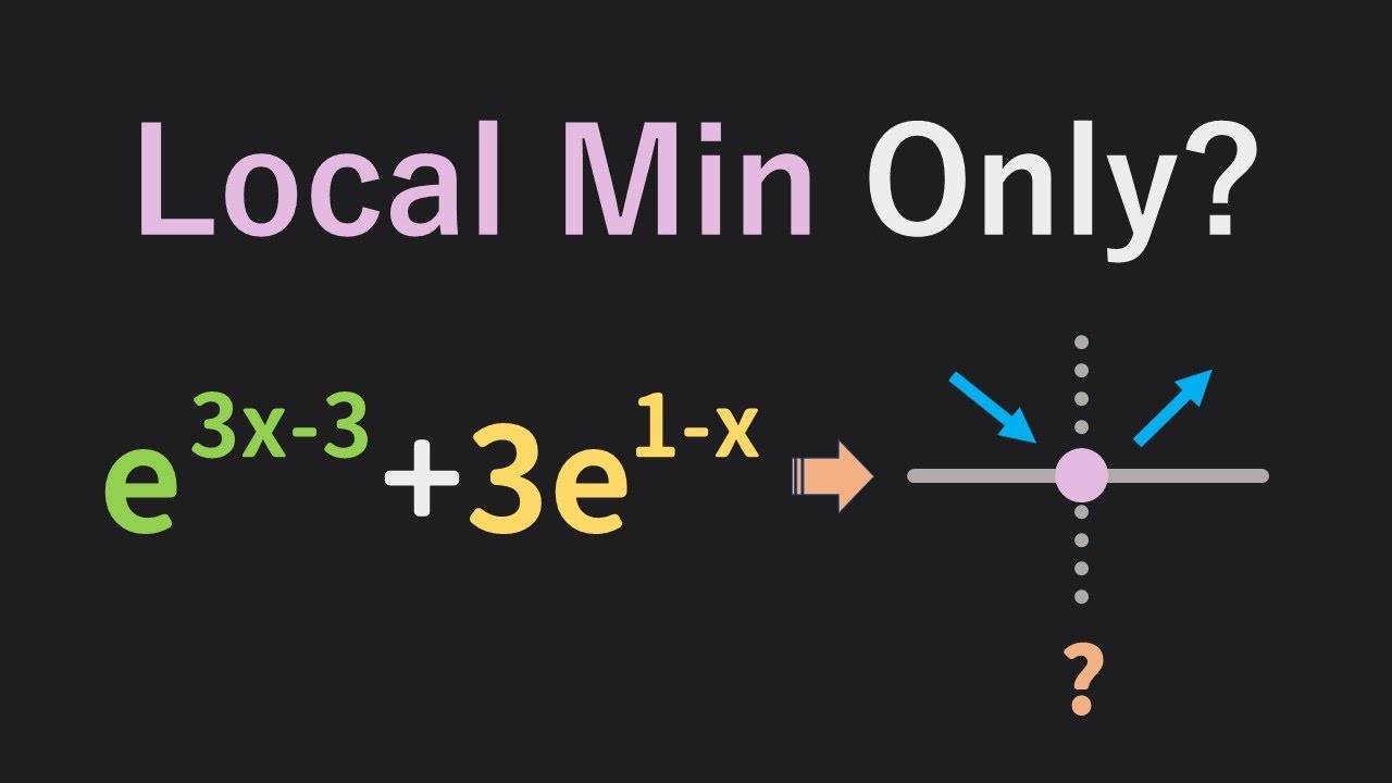 How to Find Local Maximum and Minimum Values of Sum of Exponential Functions | Glass of Numbers