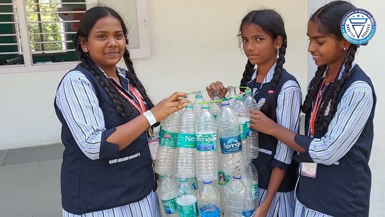 Largest Display of Upcycled Water Bottle Dustbins in a Single Venue