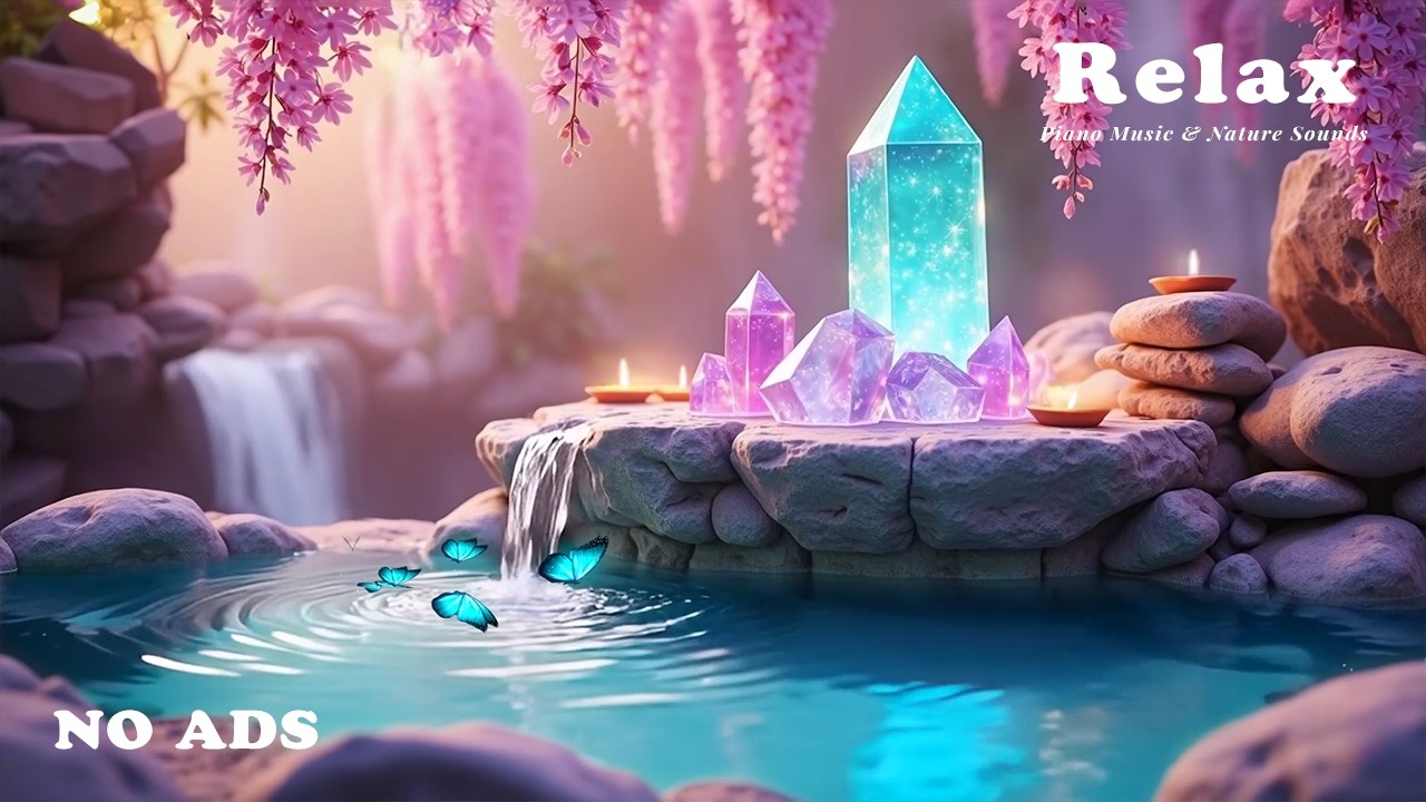 Gentle Piano with Waterflow 🌿 Anxiety & Stress Relief, Deep Sleep for Mind and Body