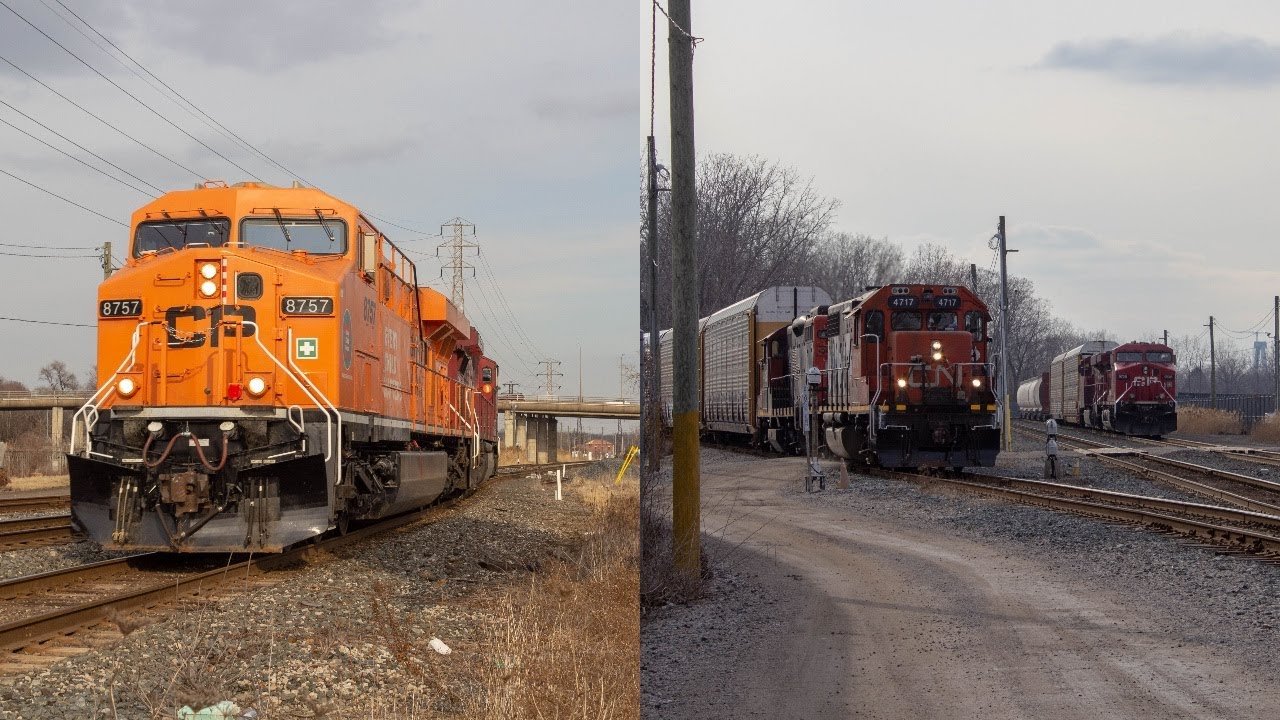 CP 8757 LEADING CP 235 & CN ON THE CP WINDSOR SUB!