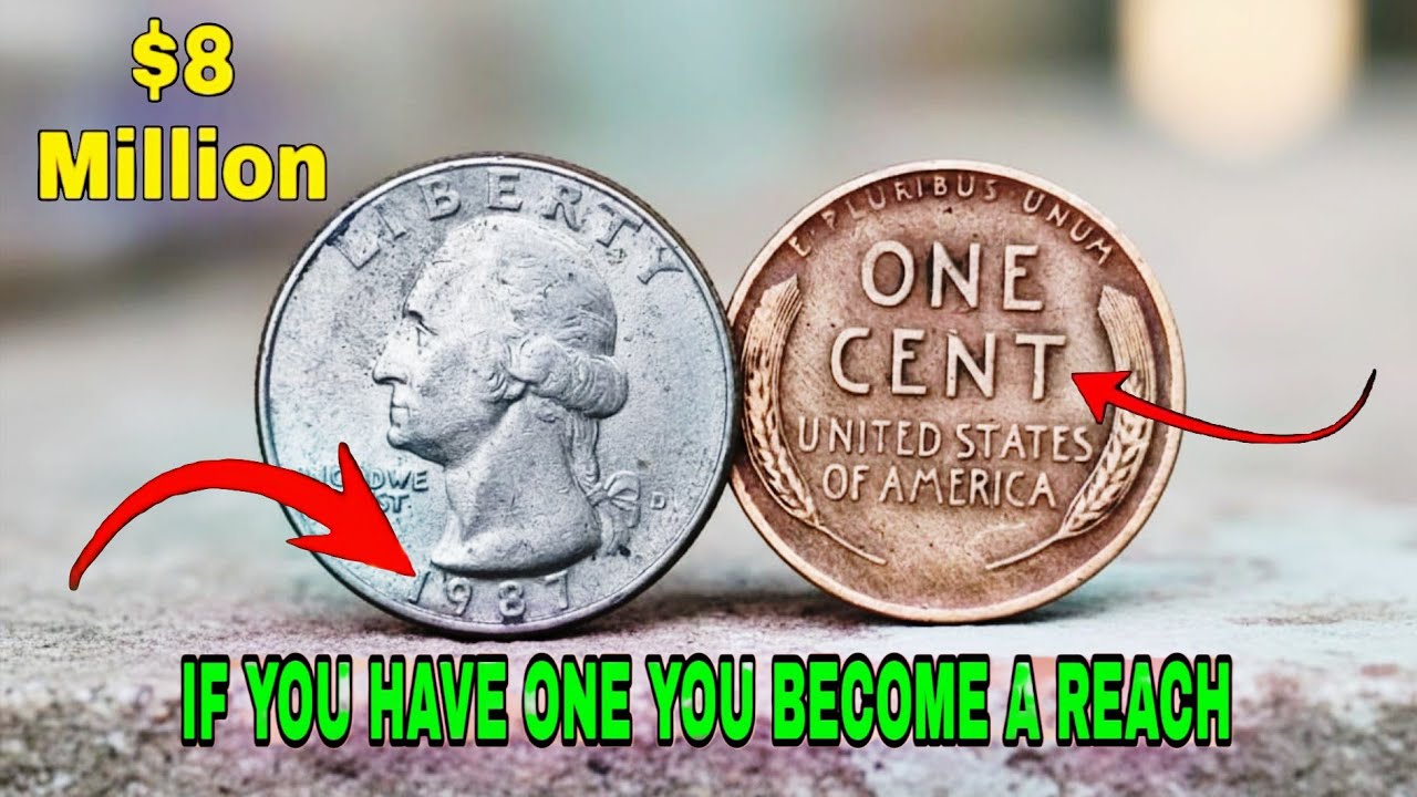 Amazing Liberty Wheat Penny 1 Cent and Liberty Quarter Dollar Coin