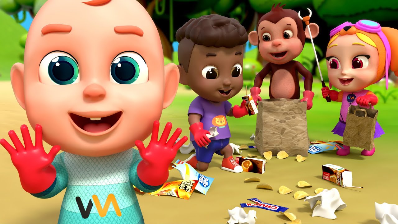 Rob and Friends Clean Up the Environment | Clean Up Song | Rosoo Kids Songs & Nursery Rhymes