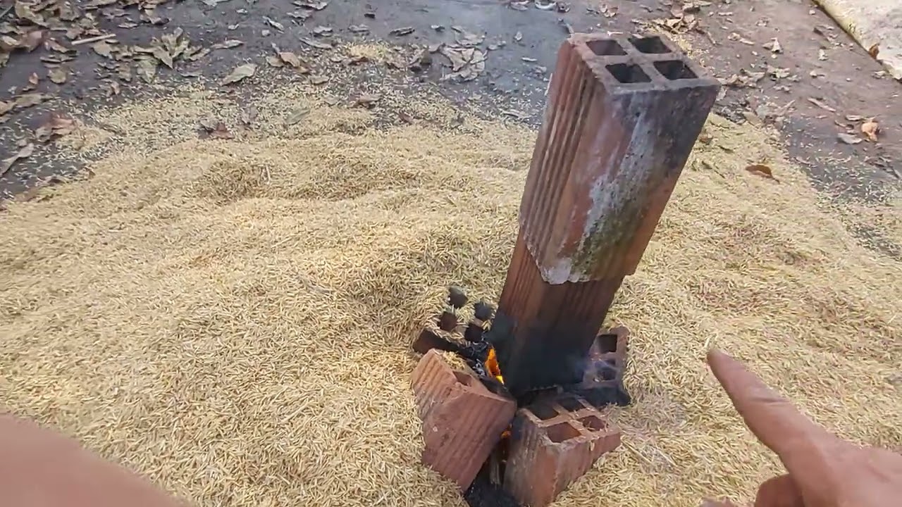 cách hun tro trấu làm giá thể trồng cây