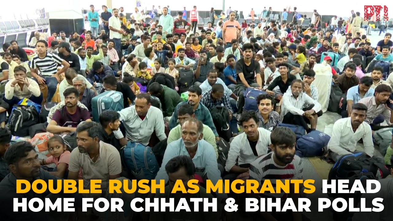 Double rush: Migrants in Gujarat head home for Chhath Puja and Bihar elections