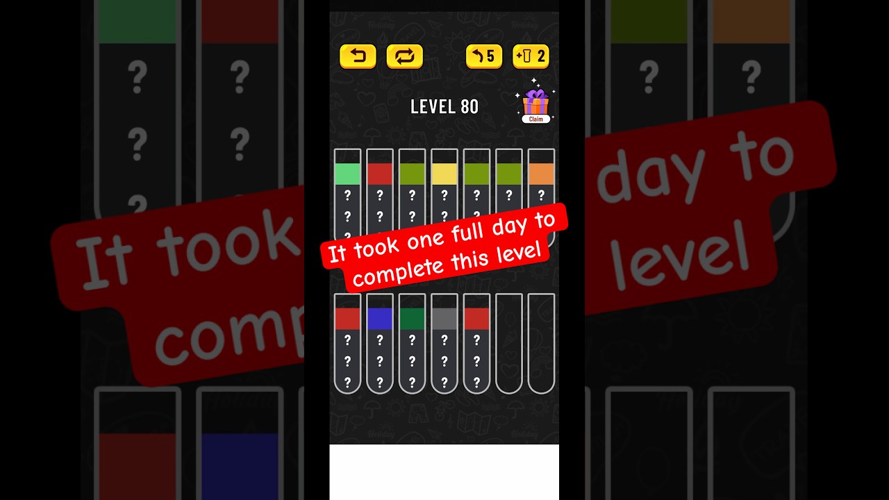 Water Sort Puzzle Level 80 Walkthrough #shorts #watersortpuzzle