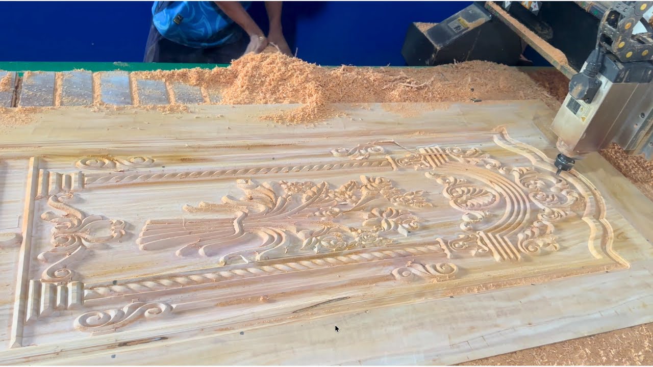 CNC Machine Designing Wooden Door Best Flowers Carving #wood #woodworking