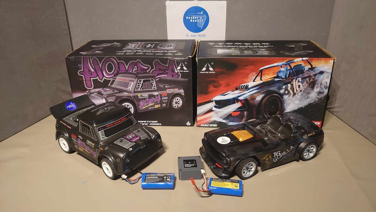 Brushless Vs Brushed  Pinecone Models SG 1606 Pro/SG 1604 - Speed Runs (1/16th 2.4ghz On Road RC's)