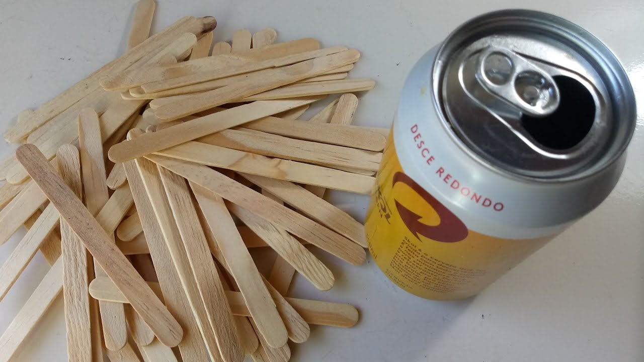 Criatividade muito simples para fazer com latinha e palito