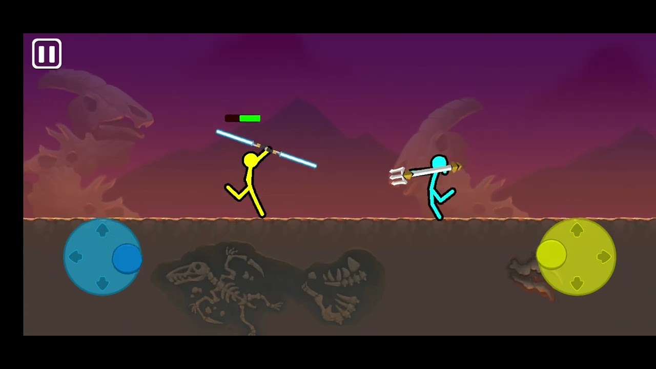 Playing stickman duelist stickman with my cousin
