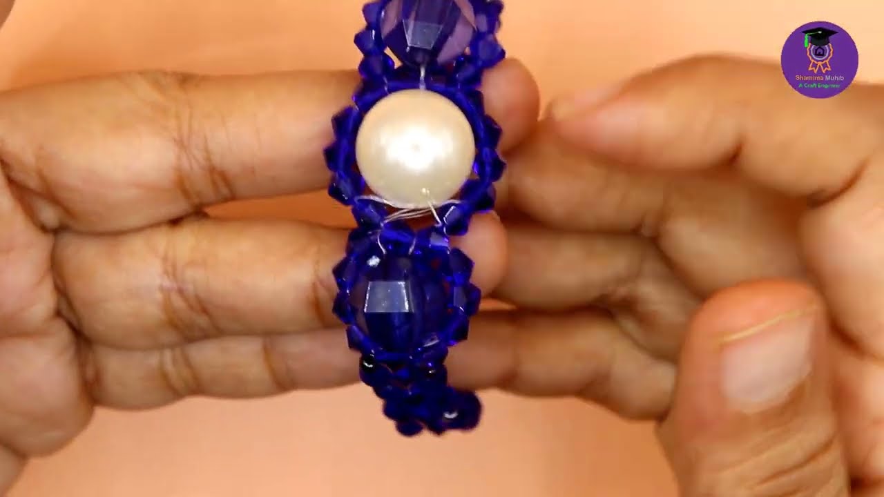 How to make beaded Blue bracelet/ পুতি দিয়ে ব্রেসলেট তৈরি। 