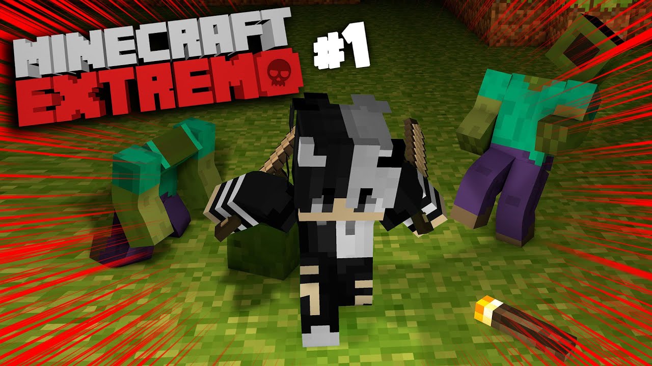 ASÍ ES MI PRIMER DÍA EN MINECRAFT EXTREMO | aXoZer