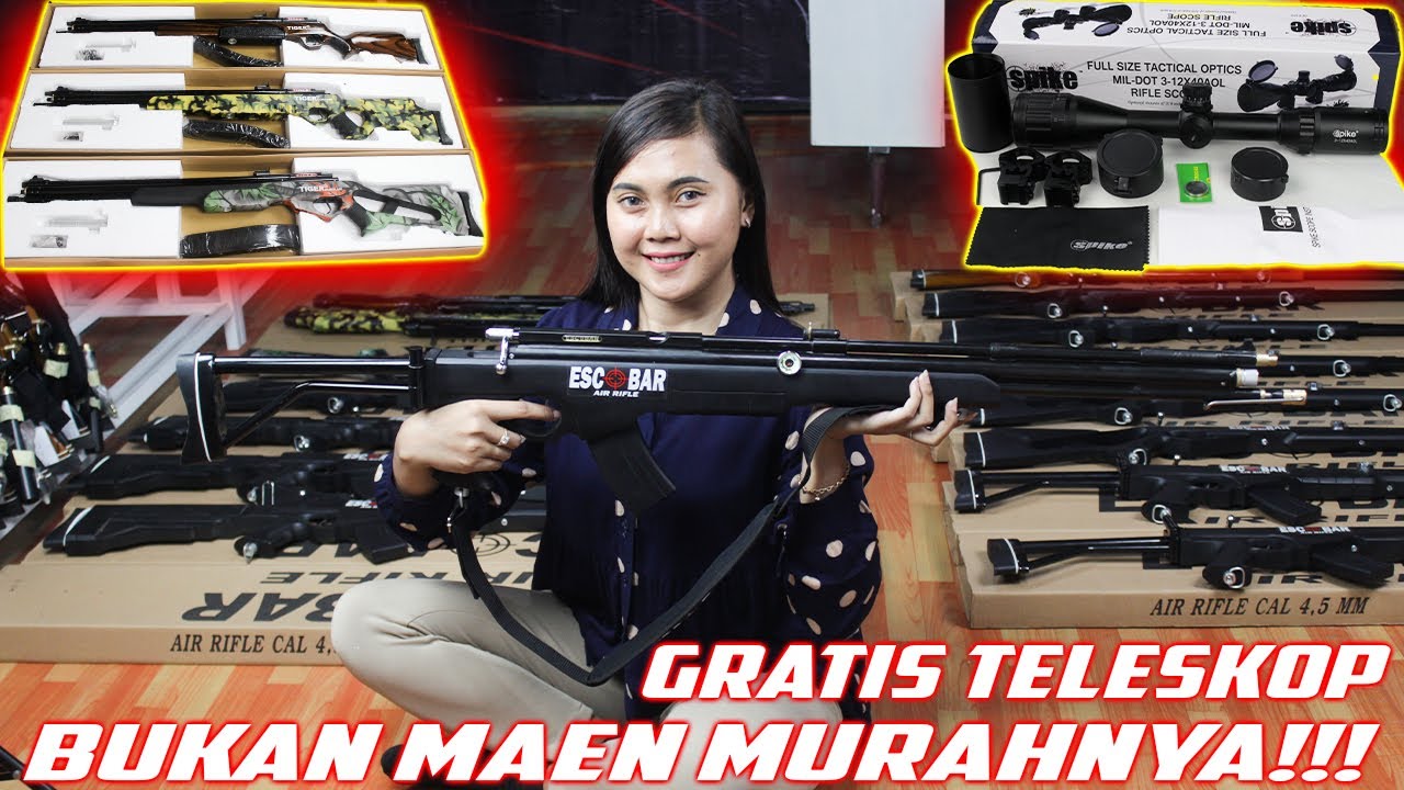 GRATIS TELESKOP BESAR!!! HARGA PROMO SENAPAN ANGIN GEJLUK OD 25 POPOR LIPAT & TIGER OD 25 TERBARU
