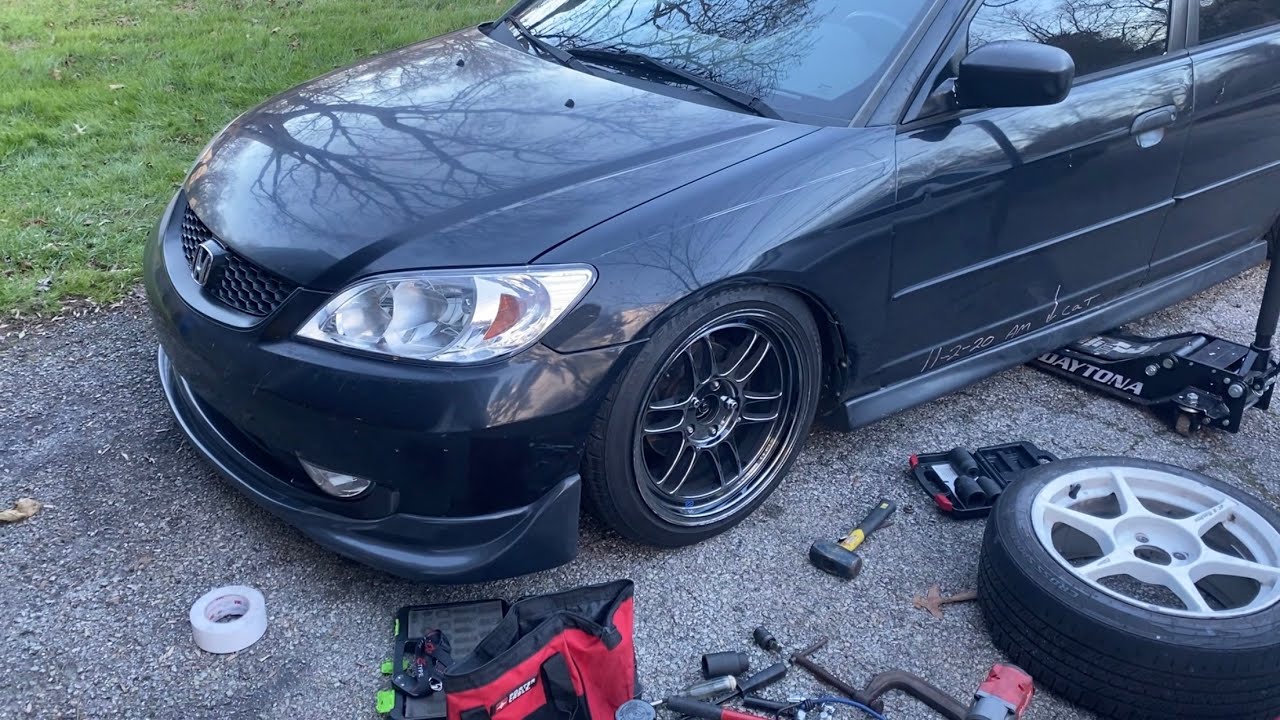 Converting Front ES1 Civic to 5 lug!+ NEW Wheels