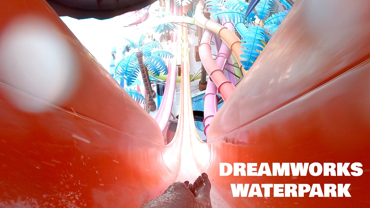 DreamWorks Waterpark OFFICIAL  Waterslides POV | American Dream Mall