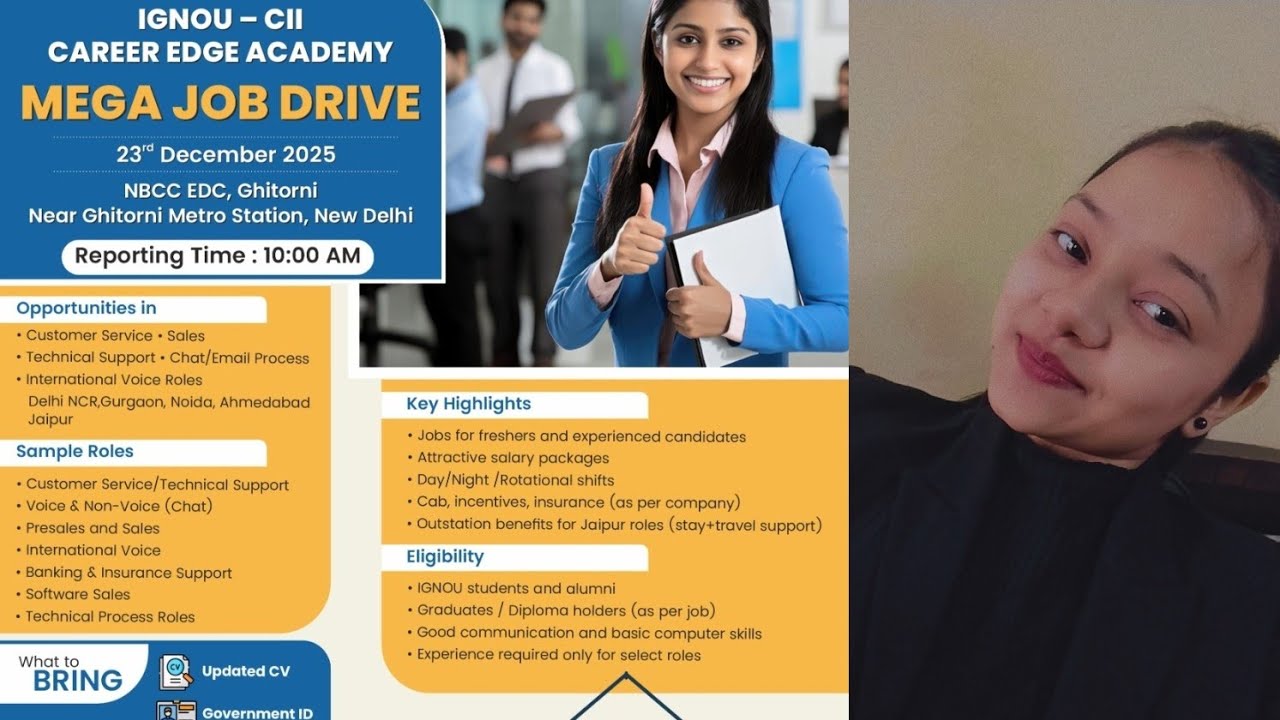 IGNOU Mega Job Drive interview Experience #ignou #ignoumegajobdrive #placement #ignouinterview #jobs