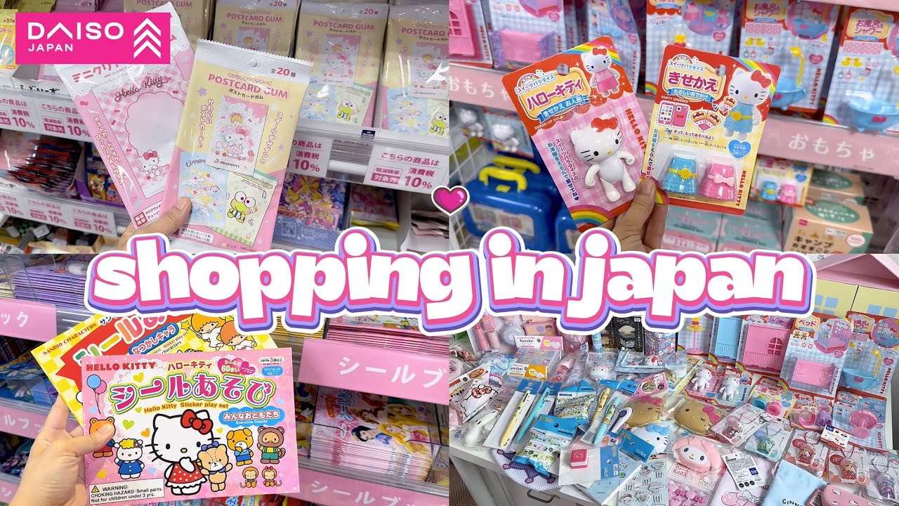 shopping in japan vlog 🇯🇵 daiso stationery haul 🎀 cutest Sanrio finds, tamagotchi & more