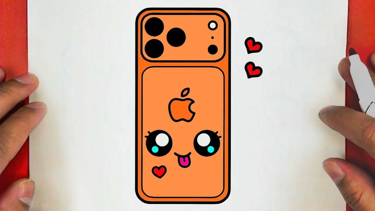 كيف ترسم هاتف ايفون كيوت وسهل خطوة بخطوة / رسم سهل / تعليم الرسم للمبتدئين || Cute IPhone Drawing