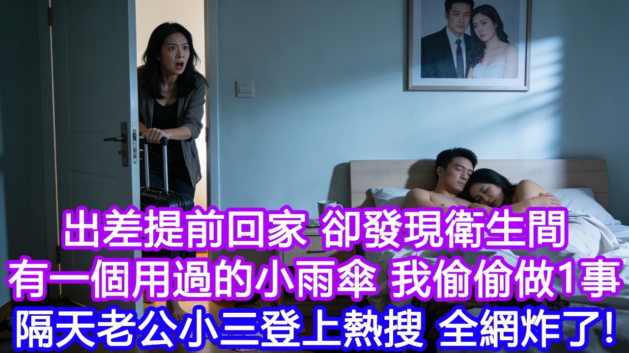 【情感故事】出差10天提前回家，卻發現衛生間有一個用過的小雨傘。我沒聲張，偷偷做1事，隔天老公小三登上熱搜，全網炸了！#故事 #人生哲理 #婚姻 #出軌 #爽文