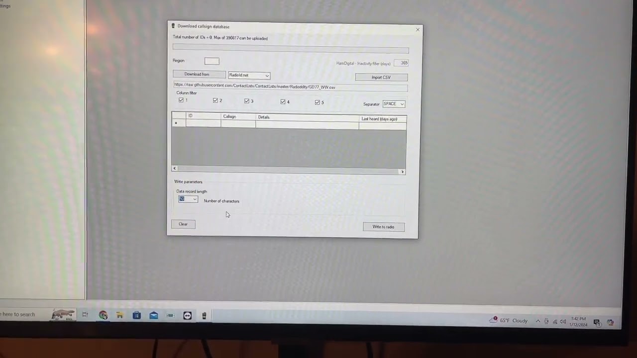Update and or download the callsign database in OPENDGD77