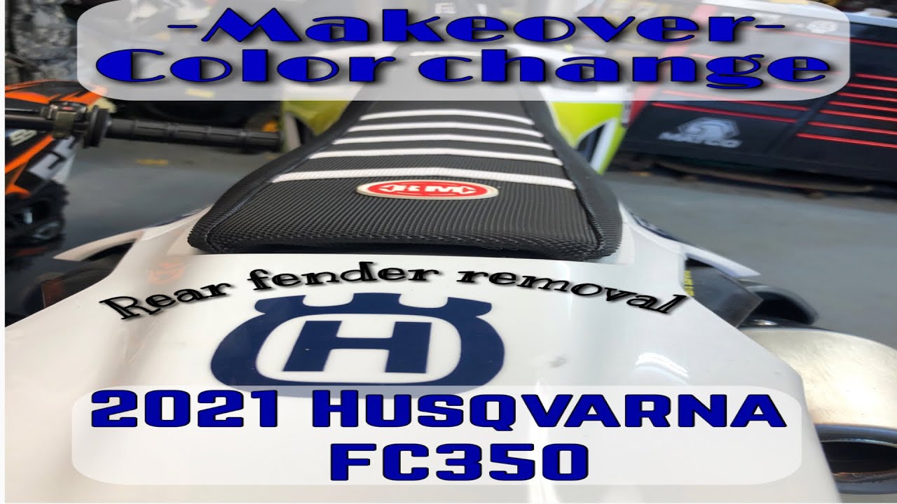 2021 Husqvarna FC350 Motocross bike make over. Husky rear fender, side plate removal explained