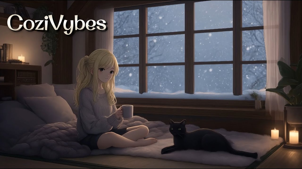 Snowfall Window Cozy Lo-Fi Beats to Relax, Study & Unwind (1 Hour, No Ads)