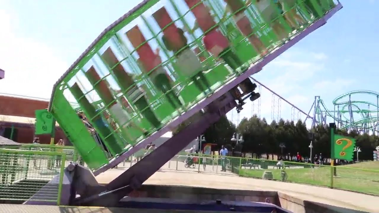 Hrubetz Roundup Off Ride - Riddle Me This - Six Flags America - Copyright Free Footage