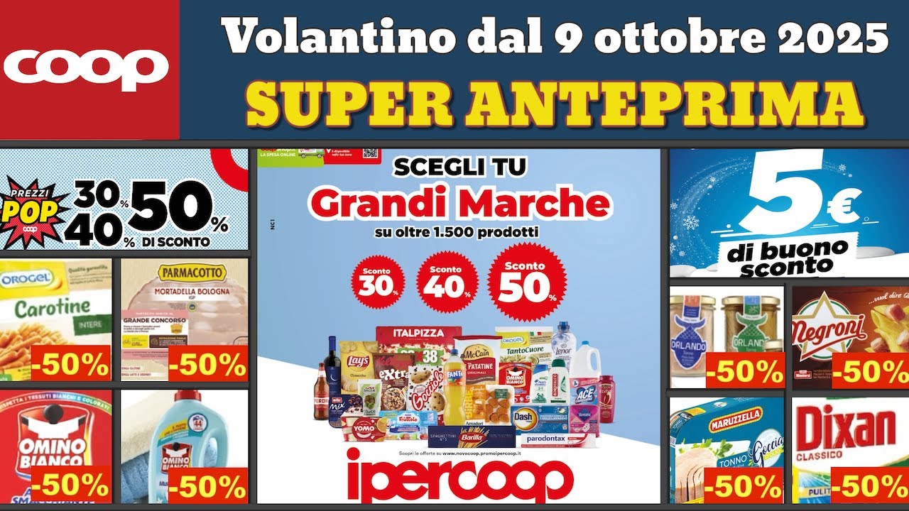 volantino IPERCOOP dal 9 ottobre 2025 ✅ #anteprima Sconti fino 50% 🔥 Offerte e promozioni