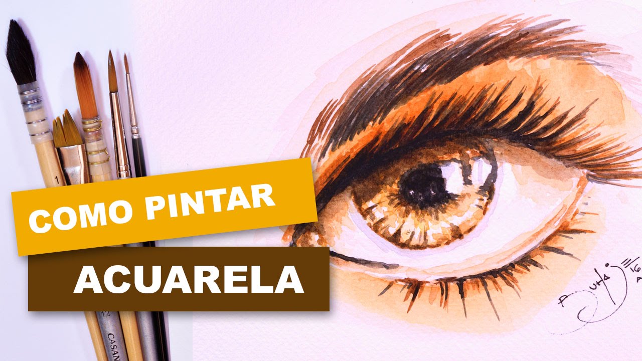Como pintar facil un ojo con acuarela - Tutorial de acuarela