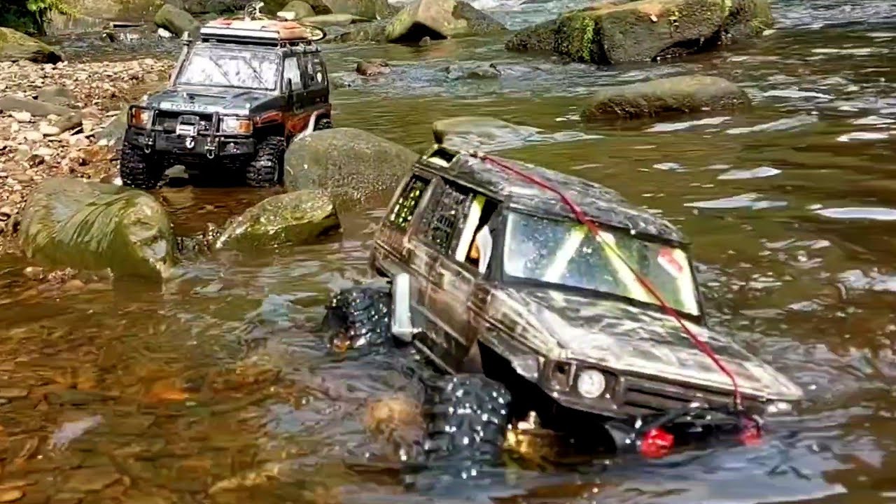 In too deep ??  Rc crawlers in the River.