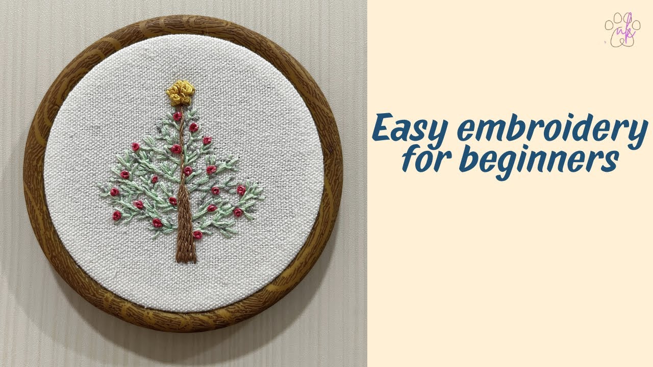 Easy Embroidery for Beginners | Simple Hand Embroidery Design 🌿 | 쉬운 자수 배우기 초보자용