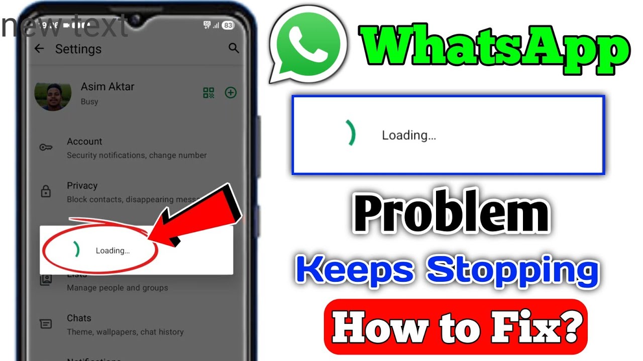 WhatsApp Loading Problem | How to Fix Loading Problem in WhatsApp | WhatsApp Keeps Stopping Problem