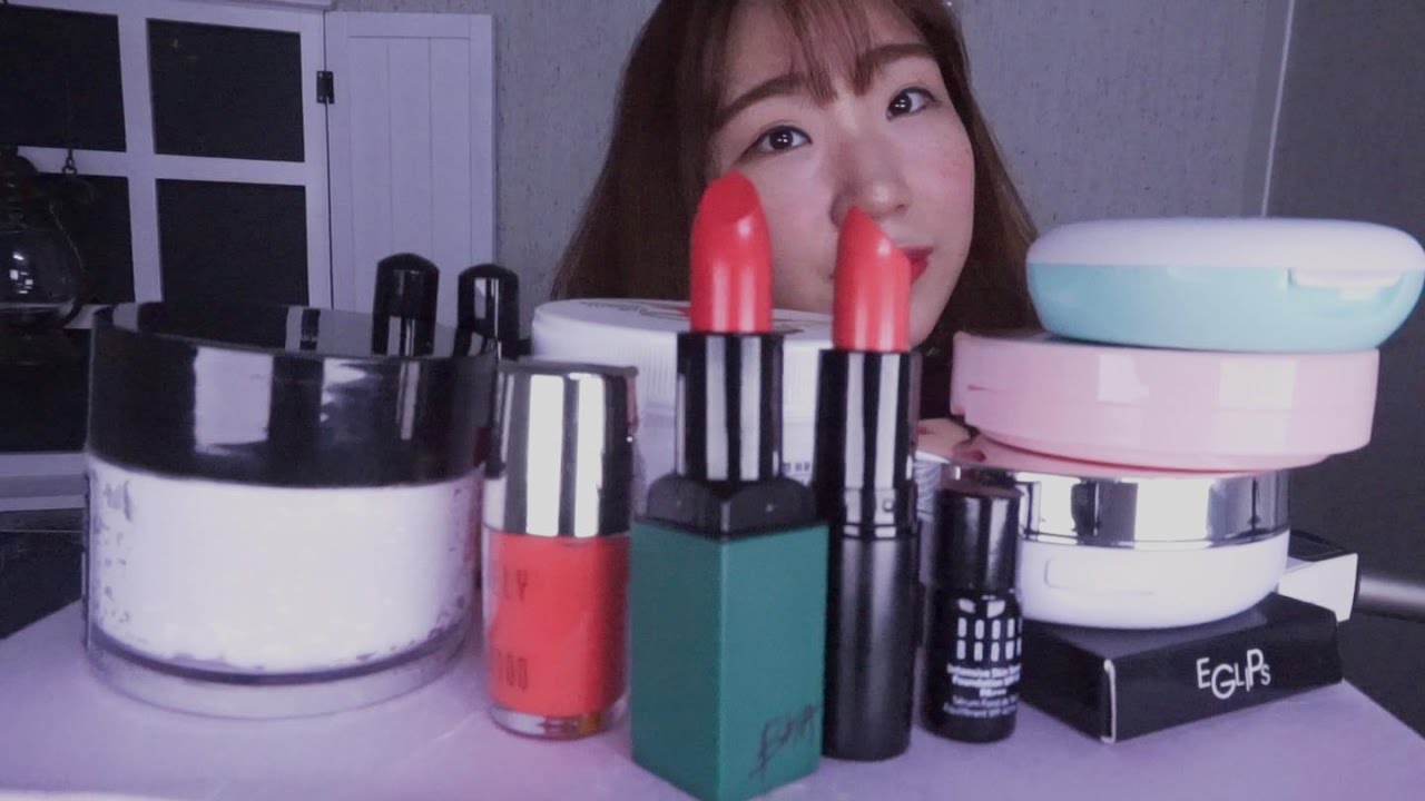 [미니유 한국어 ASMR] 연두콩님이 보내주신 선물개봉!!│여러가지 화장품들 소개하기│Make-up show and tell