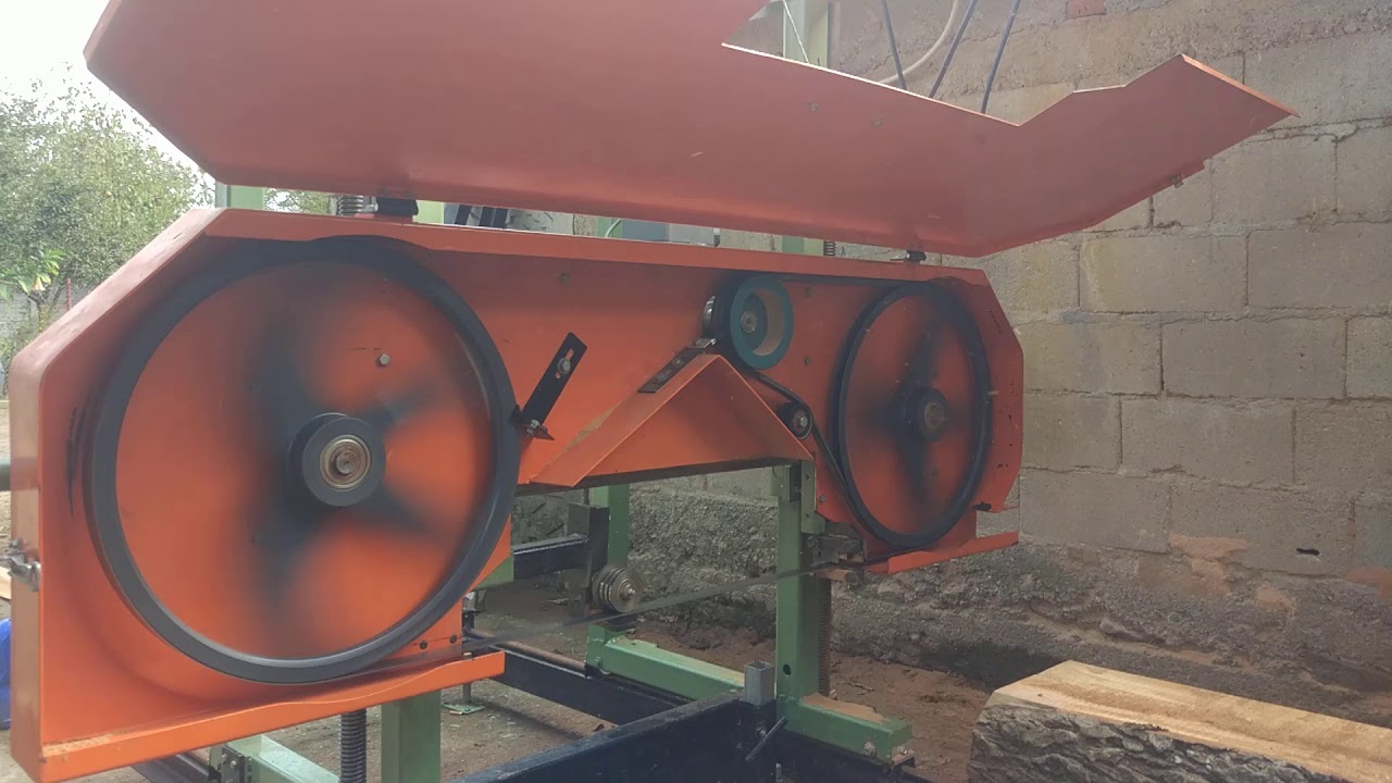 Raylı yatay şerit testere, hızar, tomruk biçme makinası (Sawmill portable bandsaw mill)