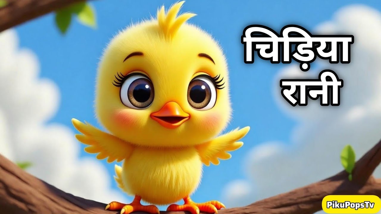 Chidiya Rani Badi Sayani | चिड़िया रानी | Hindi Nursery Rhymes | बाल कविताएं | PikuPopsTv 