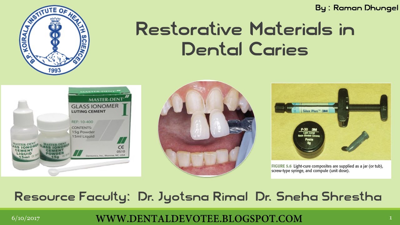 Restorative materials in Dentistry - Amalgams, Composites and Cements