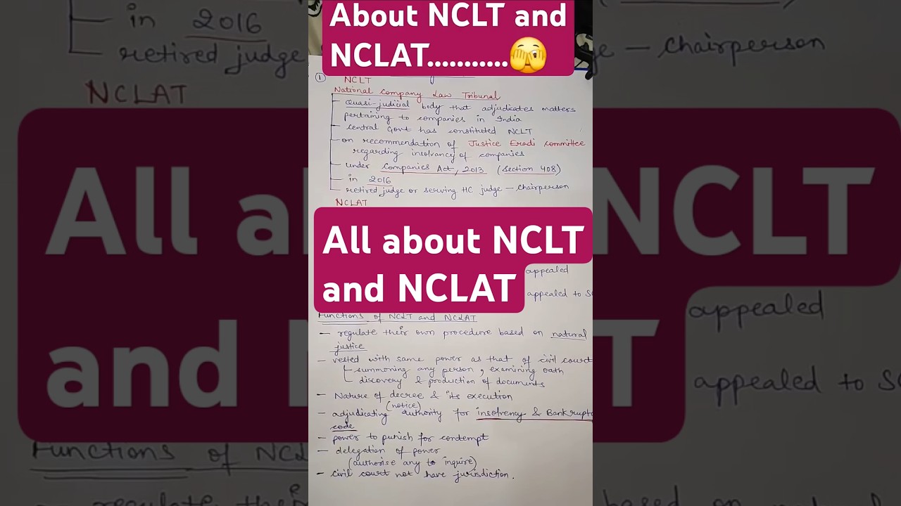 All about NCLT and NCLAT #nclt #nclat #companyact2013 #allfacts #upsc #ssc #pcs #competitiveexams