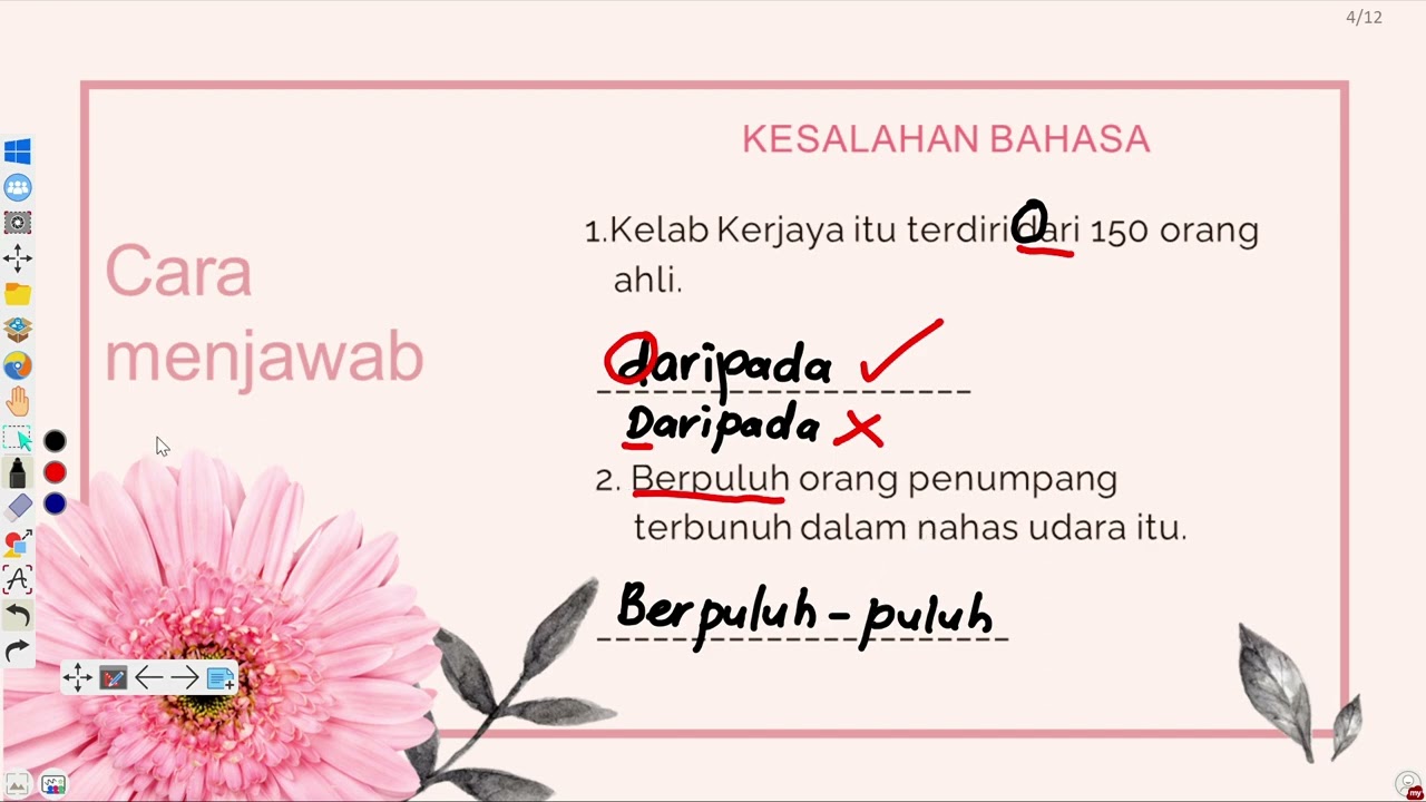 LATIHAN KESALAHAN BAHASA DAN KESALAHAN EJAAN