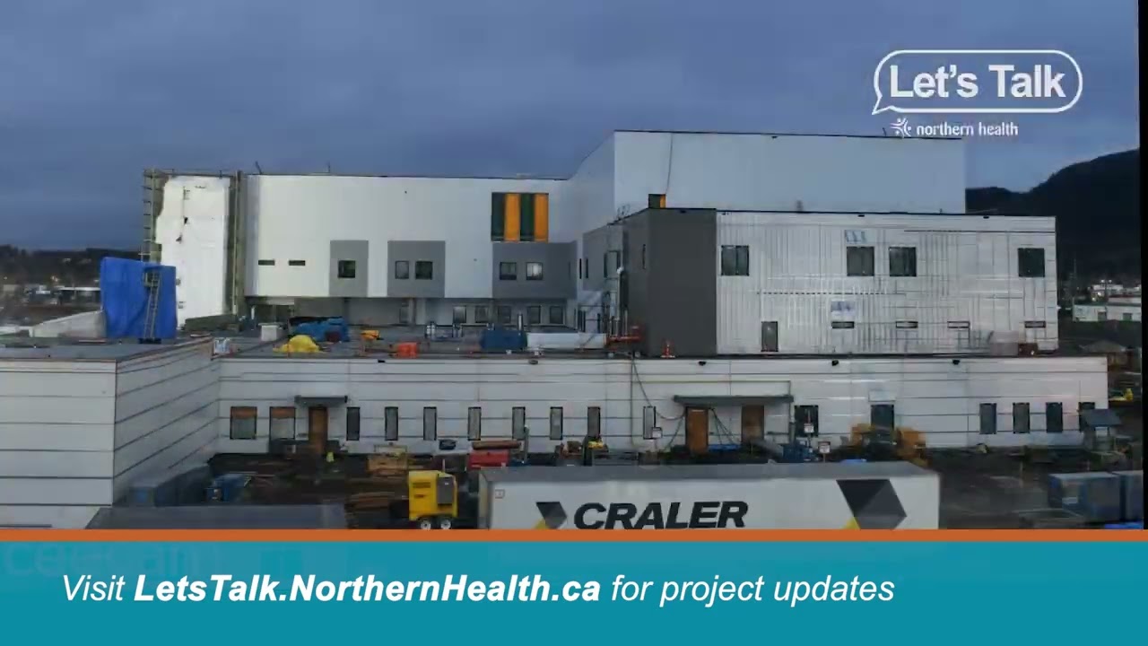 Mills Memorial Hospital Construction Time-lapse May 2021 to April 2024 - Terrace, BC