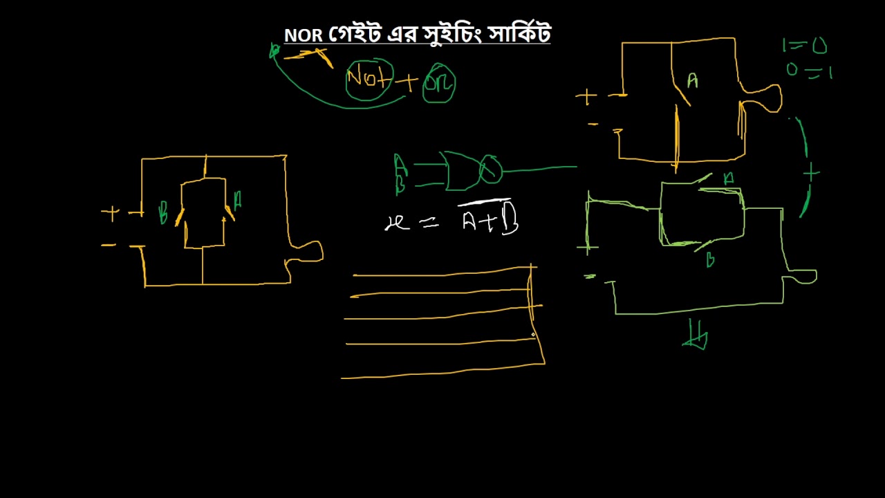NOR Gate এর সুইচিং সার্কিট  | HSC ICT,Chapter 3.2 | Logic Gate| Digital Divice |