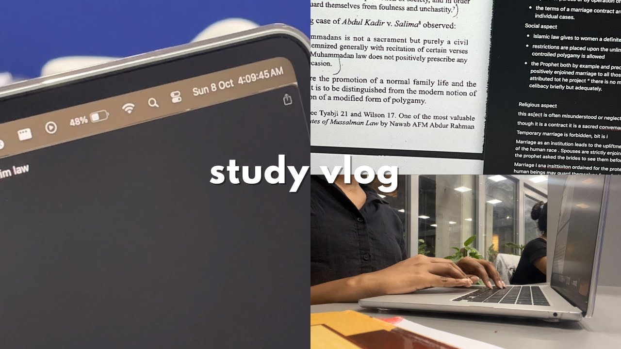 study vlog | pulling an all-nighter ft. family law midterm