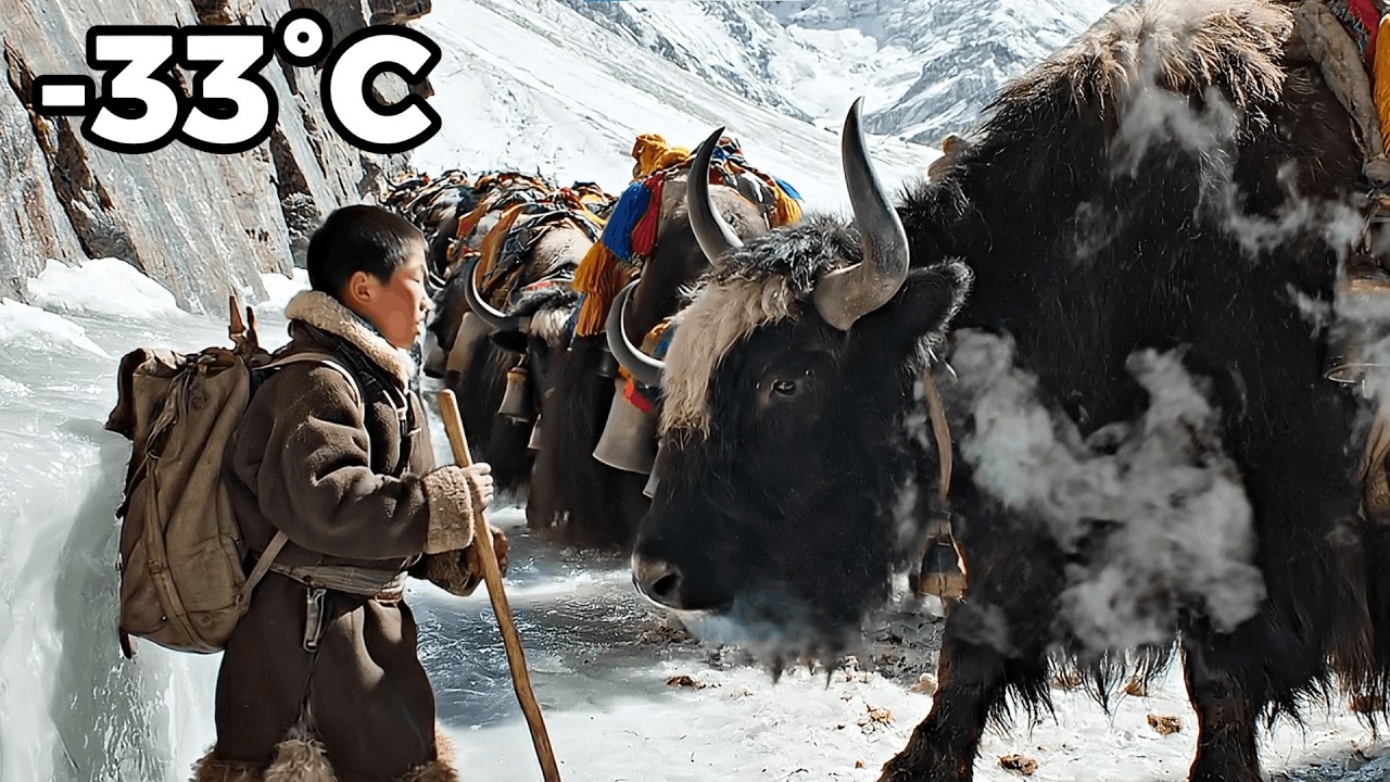 Surviving the Coldest Village in Tibet -25&deg;C | 8 Year Old's Daily School Journey