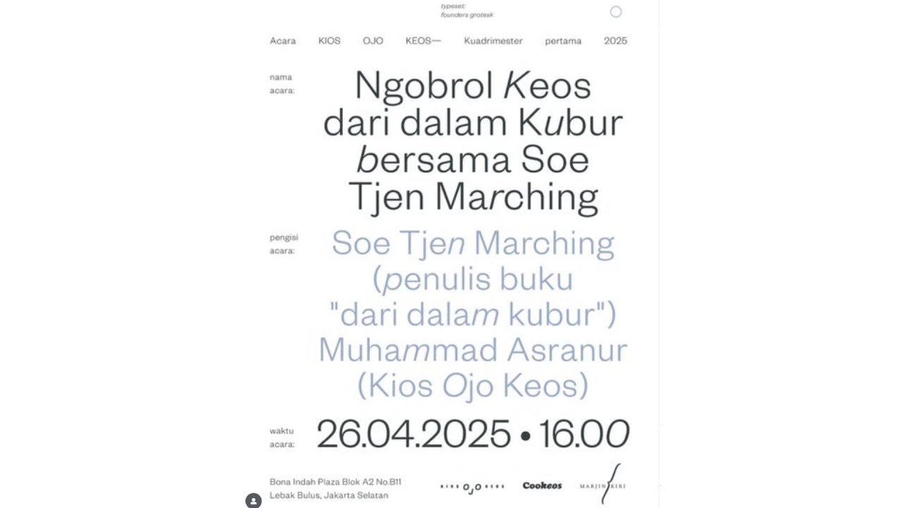 Ngobrol Keos : Dari Dalam Kubur bersama Soe Tjen Marching