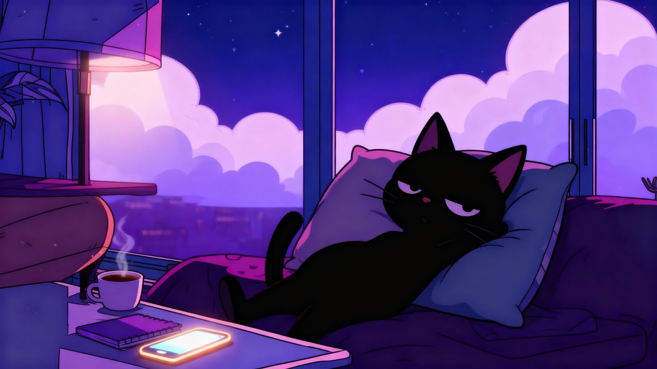 Peaceful hours after midnight 🌃💤 late night chill lofi | cat@3amlofi 🐾