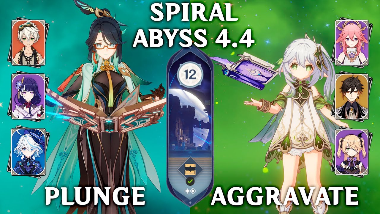 NEW Spiral Abyss 4.4. Xianyun Raiden Plunge Team and Nahida Yae Aggravate. Genshin Impact 4.4