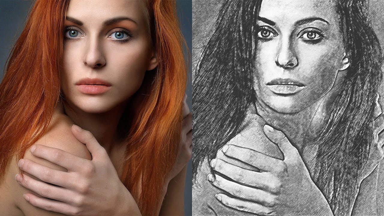 Artistic Pencil Sketch Effect - Change Photos into Crayon Pencil Drawing - Photoshop Tutorial