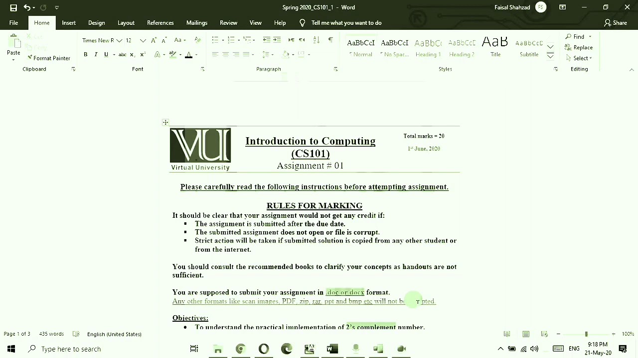 Cs101 assignment 1 recapture Spring 2020