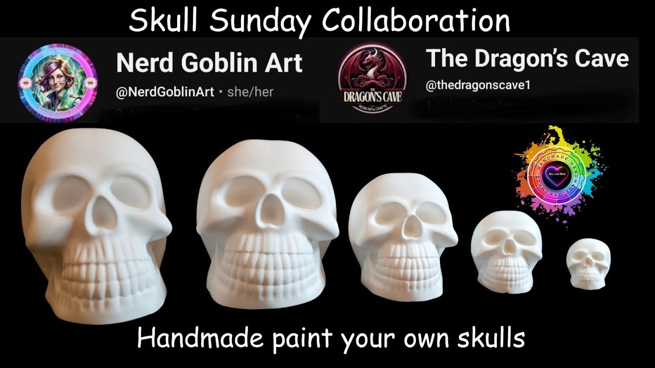 Skull Sunday collaberation, making paint your own skulls with eco pouring casting powder.