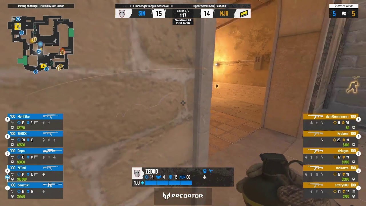 AO VIVO: NAVI JUNIOR vs SINNERS | ESL Challenger League EU | Season 49 (PT-BR)
