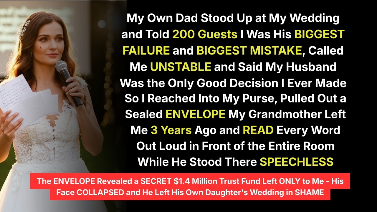 My Own Dad Called Me a Failure at My Wedding… Big Mistake