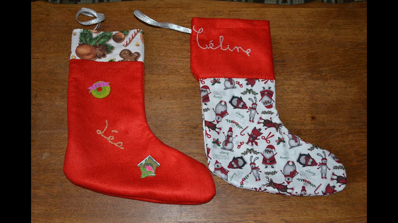 Coudre une botte de noël